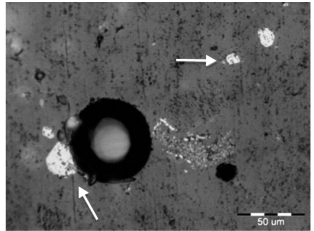 Analysed locations of the andesite v3 sample — rem.