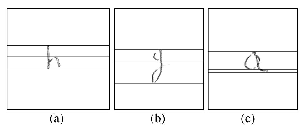 Examples of characters after line referencing (a) an