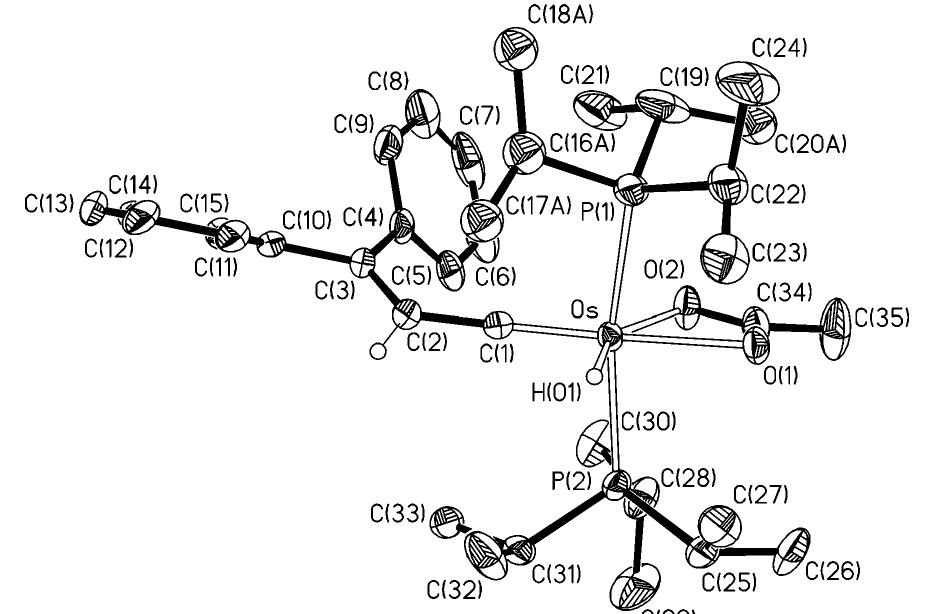 Molecular diagram of the cation of 2. selected bond lengths