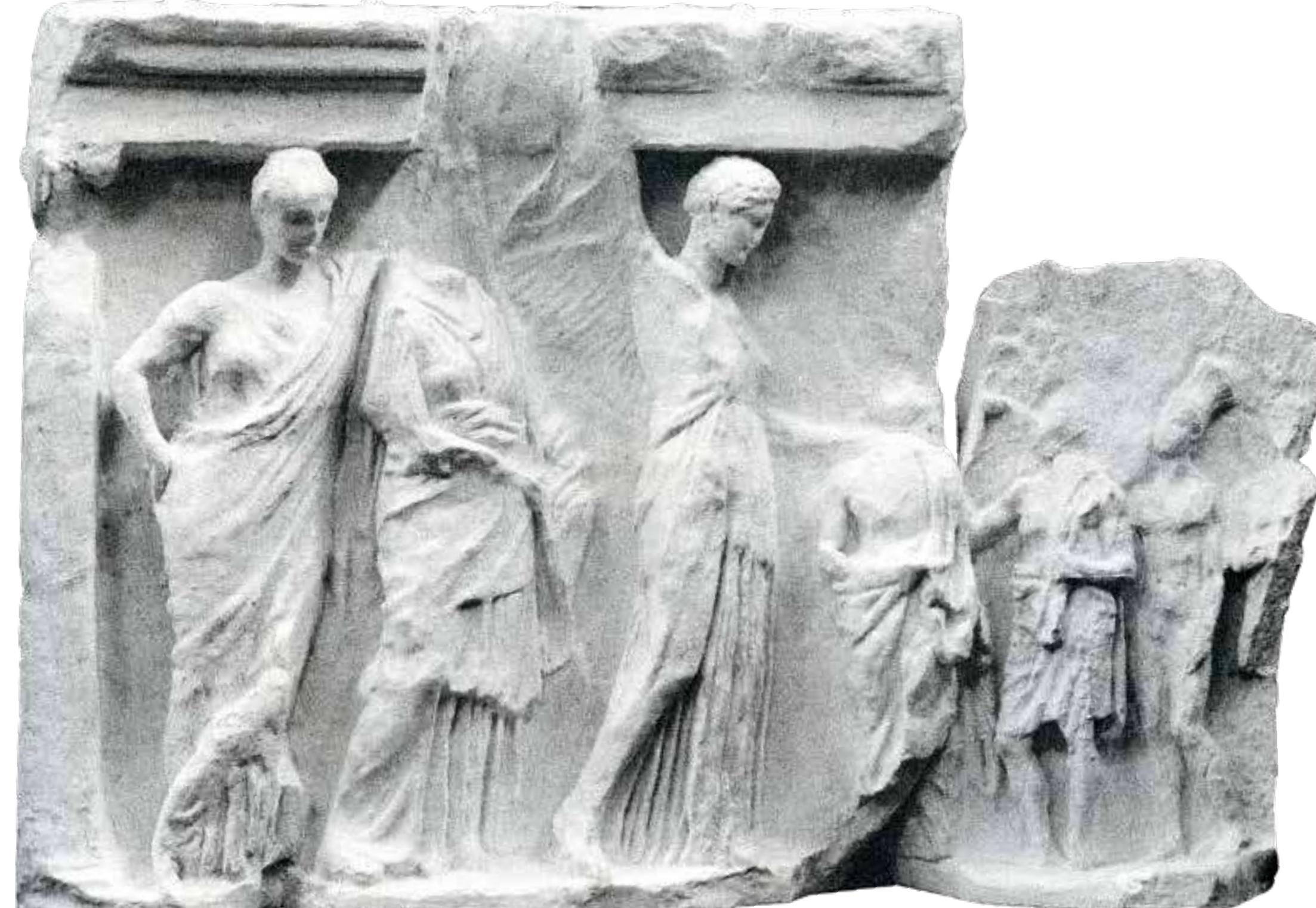 keles race (fig. Il), is unique*®. The horse is shown galloping left from where Nike approaches flying, in order to crown the animal. Racing horses and their owners were the actual victors and, as documented by ancient writers, very rarely did the votives commemorating victory in horse-races depict the horses on their own, such as the votive of the famous mare Aura of the Corinthian Pheidolas that finished the race having thrown her rider (Pausanias, 6.13.9-I1)*”. The closest parallel to the Acropolis example is the Attic relief at the British Museum, in which Nike swoops down to award the crown to the charioteer of a four-horse chariot (tethrippon)**. This iconographic scheme is encountered in Attic vase painting of the 5th and the 4th centuries BC®. Reference should be made at this point to the bronze work by the sculptor Pythagoras of Rhegion, which, according to Pausanias (6.18.1), depicted the Olympic victor Kratisthenes of Cyrene mounted on a chariot next to a Nike figure®®. The relief on the lower part of the honorary decree EM 13912?! (fig. 12) for the king of the Molossians Arybbas of Epirus, who had won chariot races in several games, depicts Nike driving herself a tethrippon before a horseman. Similarly, a relief frieze with Nikai   Fig. 10. Votive relief commemorating victory  in a torch race, British Museum  inv. no. 1935-5-30.1 + former NAM F 2331, now at Rhamnous, inv. no. 530.  From the sanctuary of Nemesis at Rhamnous. Nike crowning the gymnasiarch, leader  of the winning epheboi team. 332/33! BC. Photo of the casts of the two sections.  Cast Collection, Ashmolean Museum  (Ashmole, AJA 66, 1962, pl. 59.3) 