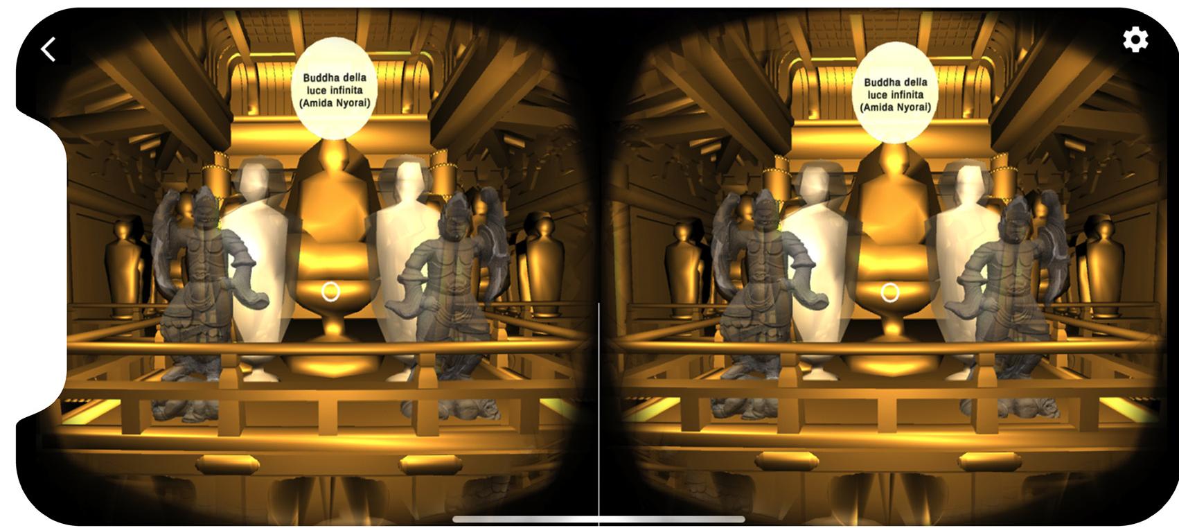 Figure 8. Screenshots of the VR experience for cardboard. Editing S. Tamantini. 