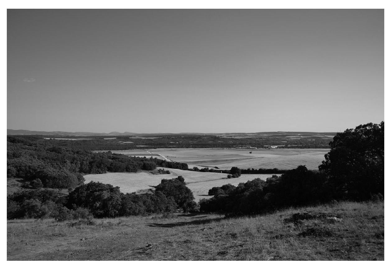 Figure 2.5 View of Sierra de Atapuerca and Arlanzon River Valley.  BRAGA: Matra Tillande S4nTK 