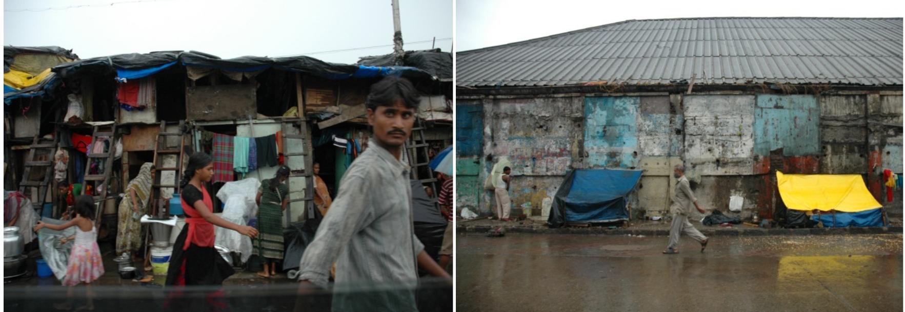 Image 9 and 10: Before and after of a slum demolition (photo credit Rahul Mehrotra)  Besides, the lack of access to basic infrastructure (like water, sewage etc.) flow, instability and indeterminacy are basic to the informal city. Regular demolitions heighten the tenuous occupation of land by the inhabitants of these settlements. The demolitions inhibit any investment the occupants might make in their physical living conditions. Thus the informal city is a fluid and dynamic city that is mobile and temporal (often as a strategy to defeat eviction) and leaves no ruins. It constantly recycles its resources leveraging great effect and presence with very little means. 