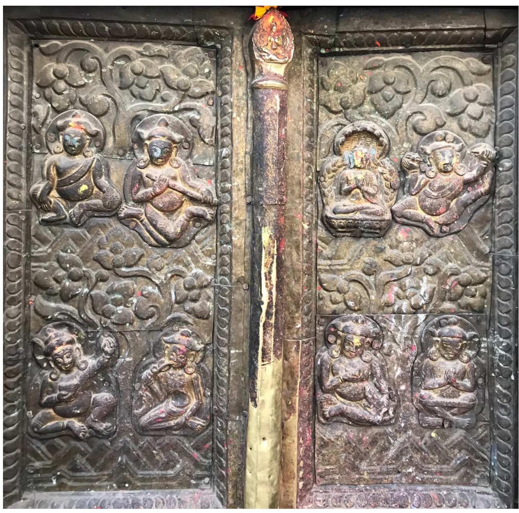 Eight siddhas on northern door, Seto Maccehndranath Temple (janabahah) 