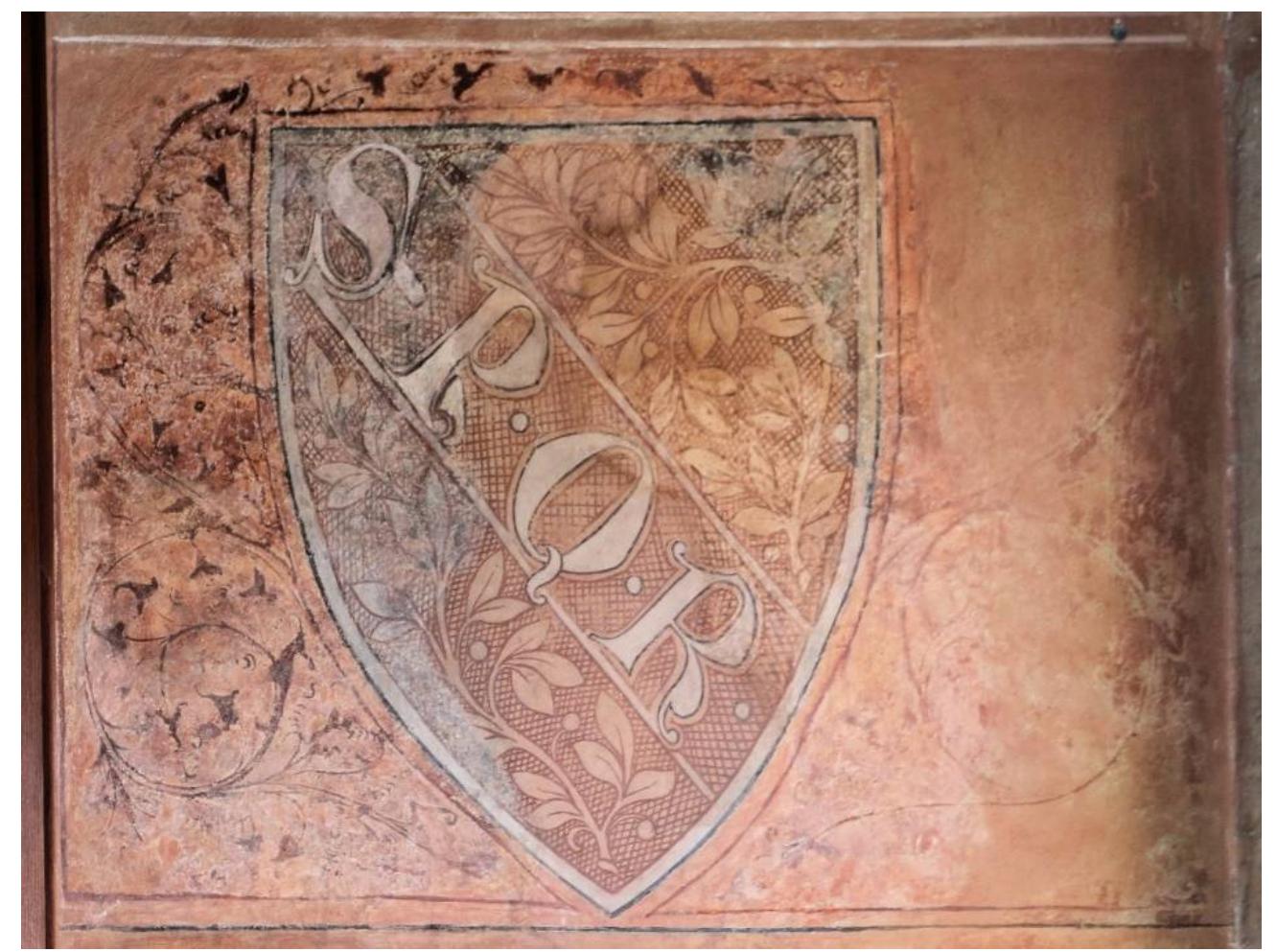 Figure 7. KarlStejn, coat of arms with the inscription ‘S.P.Q.R.’. Mid-14th century. Photo by Frantisek Zaruba, the author’s own work. 