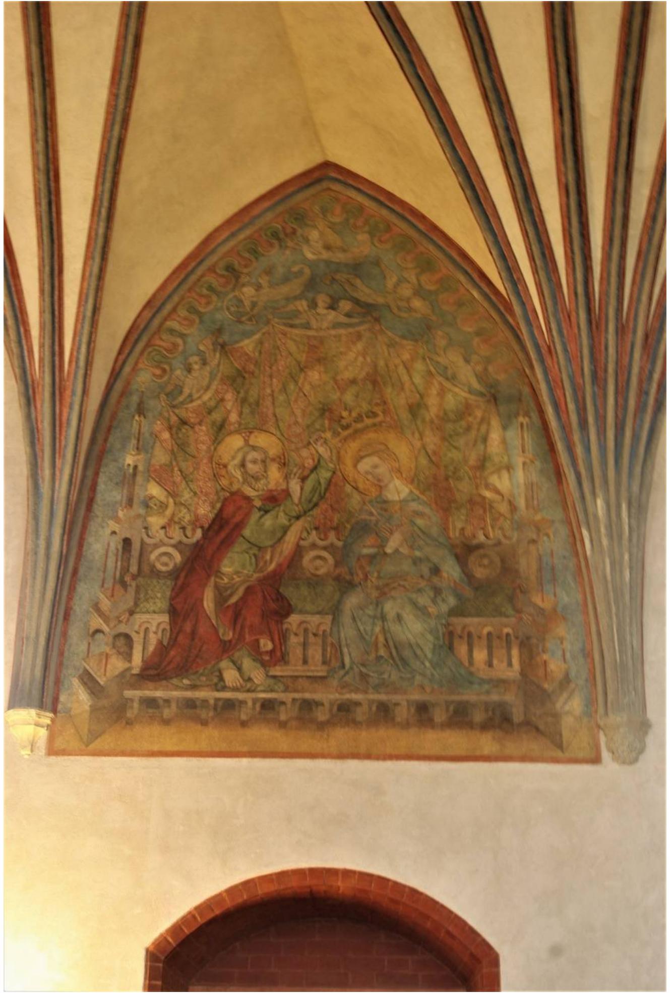 Figure 14. Malbork, Marienburg castle, Grand Refectory. Coronation of Mary, probably the second half of the 14th century. Photo by Tomasz Ratajczak, the author’s own work. 