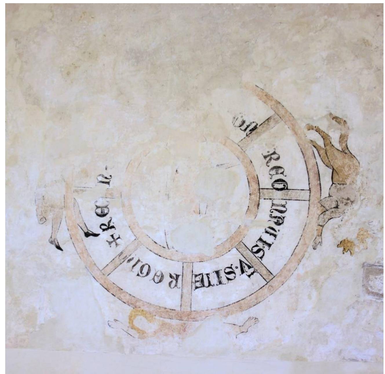 Figure 17. Strakonice, castle, Wheel of Fortune, around 1300. Photo by FrantiSek Zaruba, the author’s own work. 