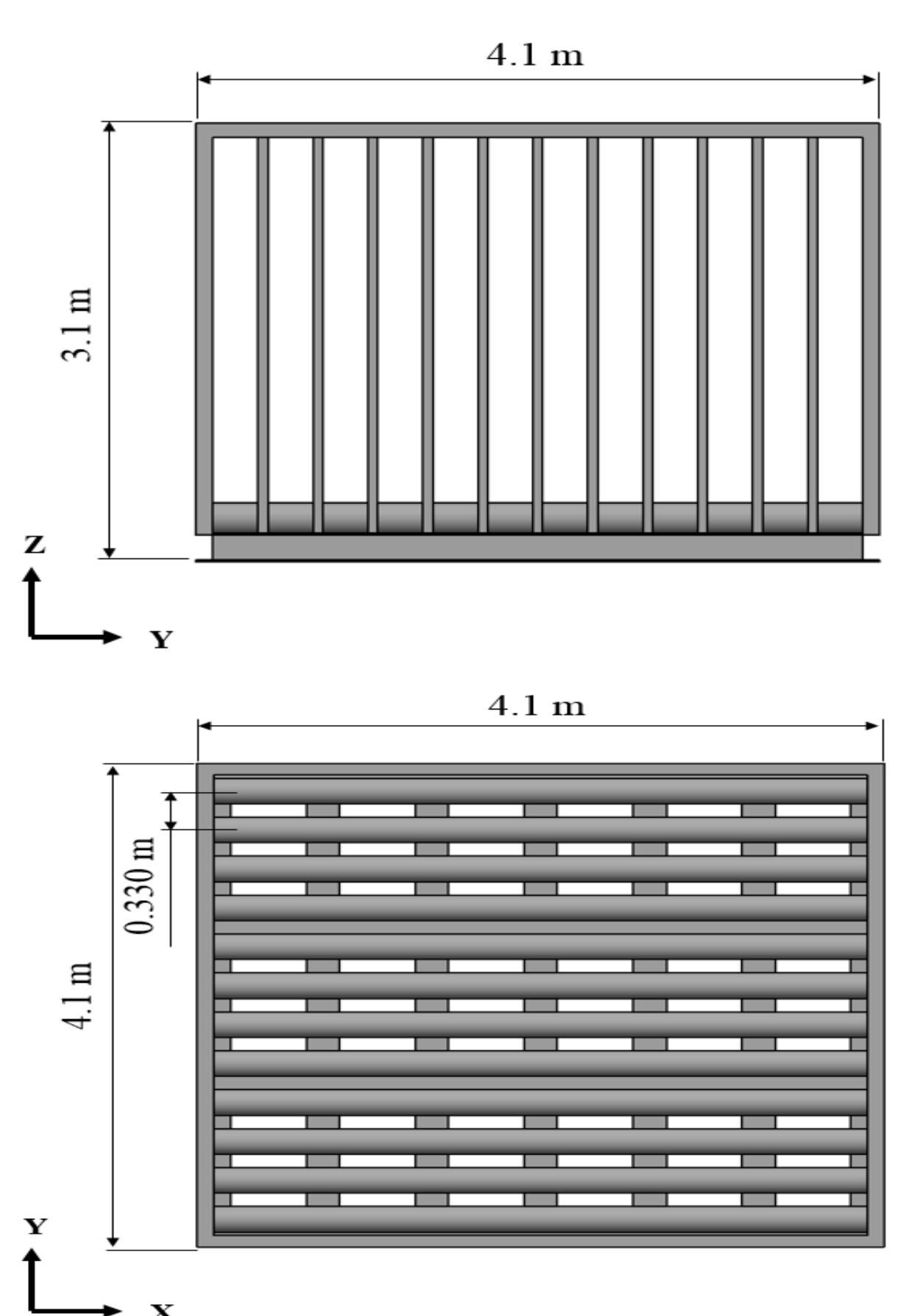 (b) layout of the pipe rack structure with 48 pipes figure 7