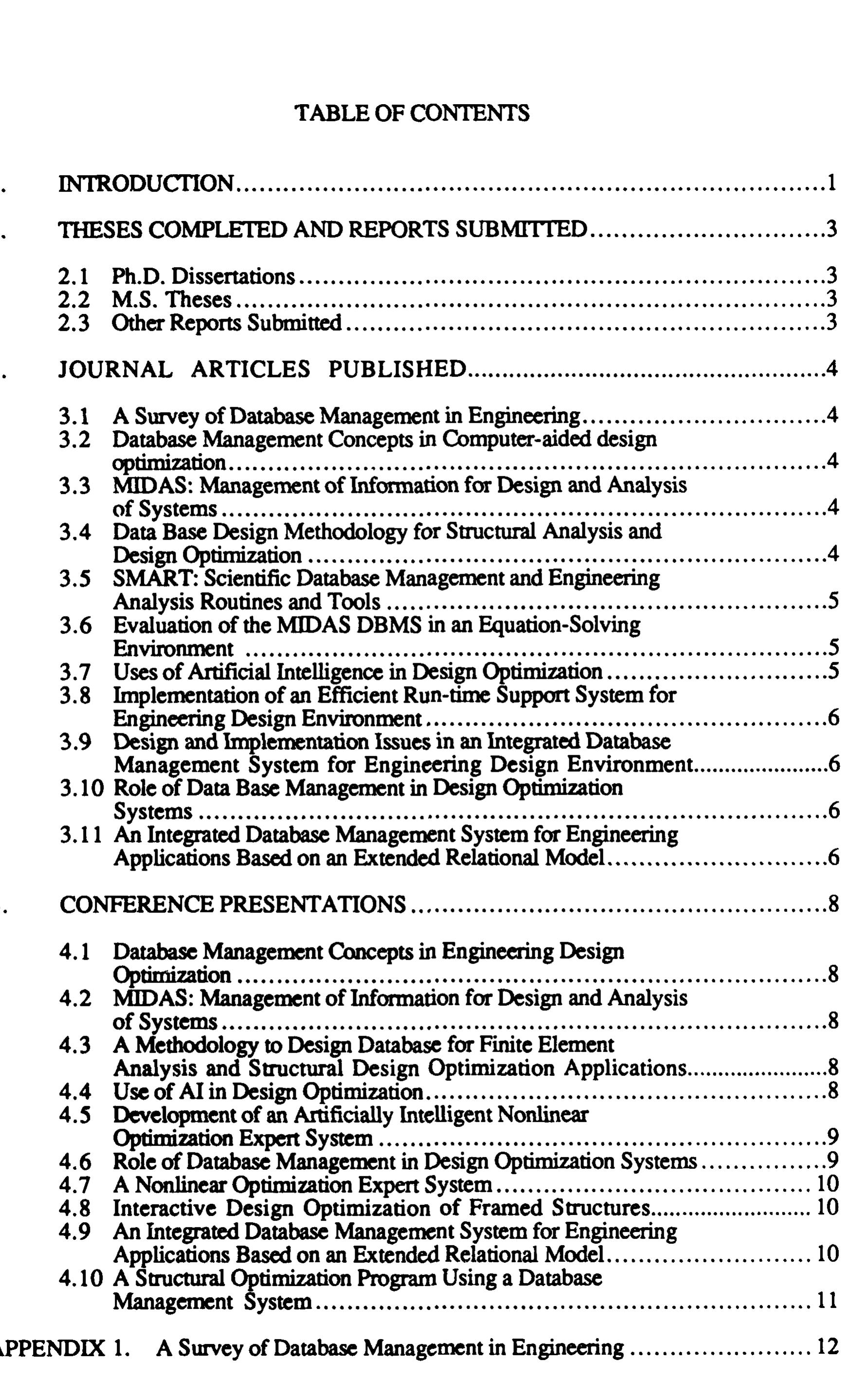 Figure 2 - Database Design and Management in Engineering