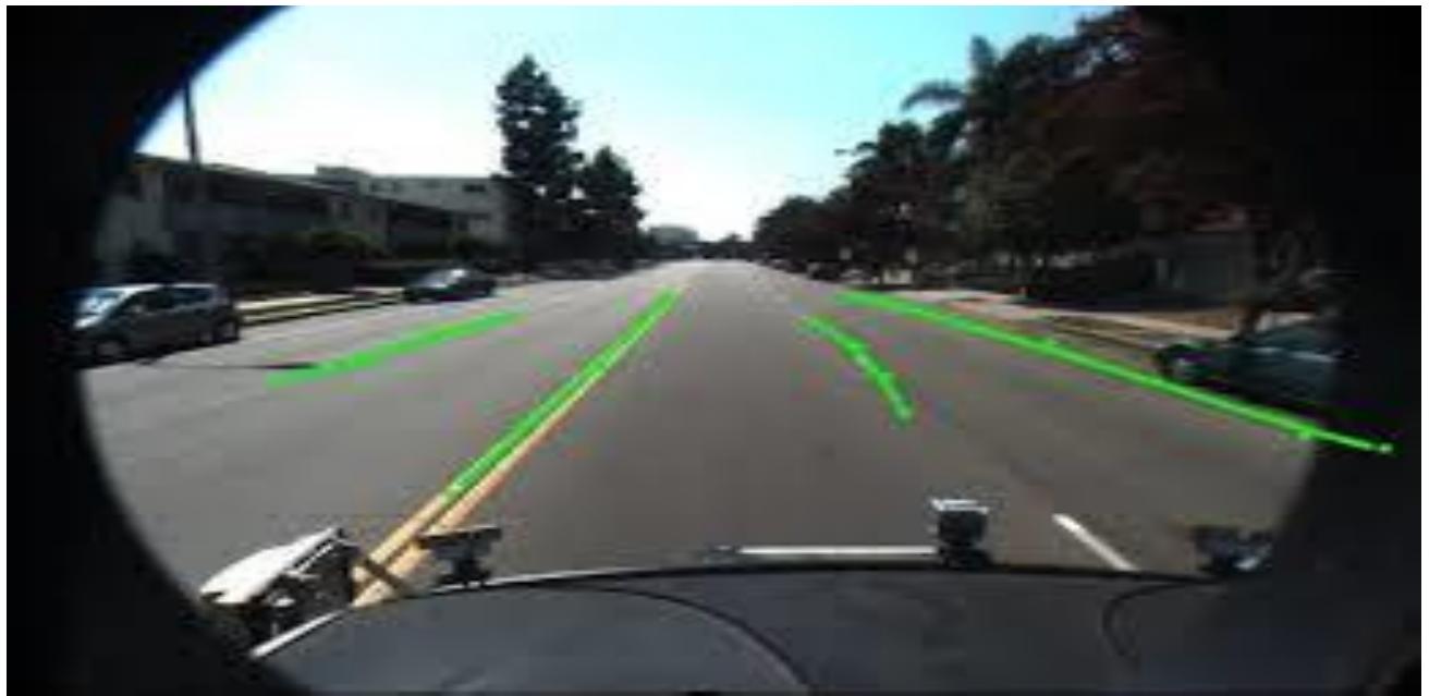 (b). lane with no curve in existing system.