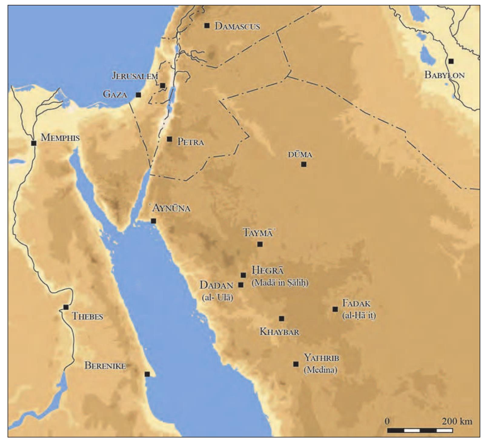 Map of ancient north-west arabia (j. rohmer; base map: h.