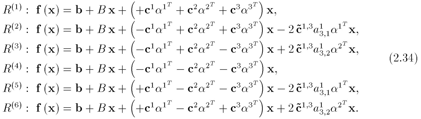 If the difference between the Jacobian matrices of any pair of neighboring regions  Now, using these expressions, it is possible to specify the general formula (2.31) 