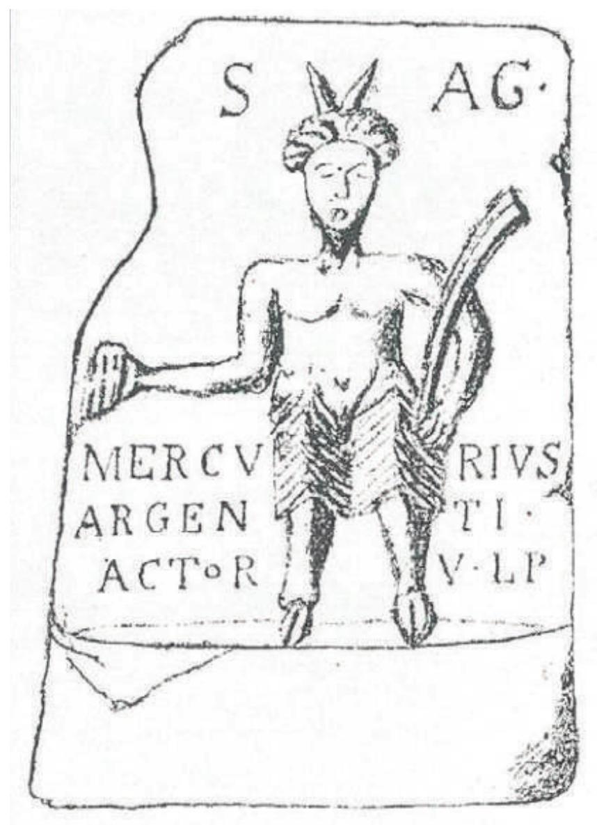 Fig. 1 Relief-epigraphic monument from Prijepolje (after: Zotovic 2001: 185, fig. 5).  monument, Mercurius, was a farmer and cattle breeder who expressed his respects to Silvanus, as the protector of herds and shepherds, in order to obtain protection for his cattle, and she dates the monument into the 3rd century (3o0Topuh 2001: 186). M. Mirkovié, on the other hand, states the opinion that the inscription is linked to the silver mines, the exploitation of which in the Antiquity period is registered in the surroundings of Kolovrat and Prijepolje (Mirkovié 1975: 105, nap. 42). 
