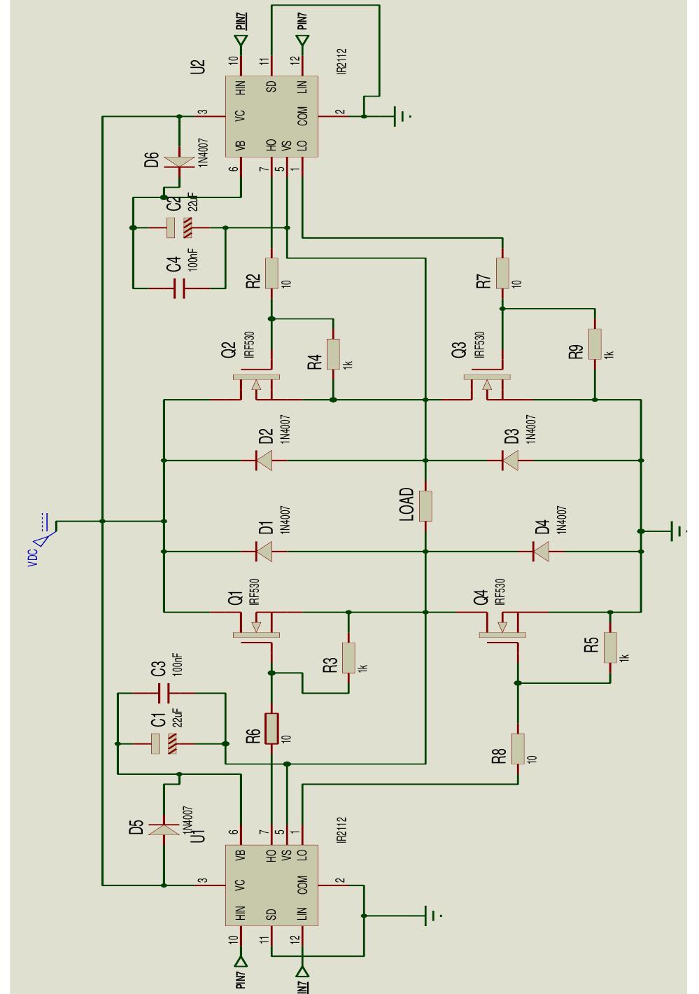 In this section, Proteus simulations are carried out for the square wave and the PWM inverters (SPWM+SHE).  Fig.13: Proteus model of the whole circuit 