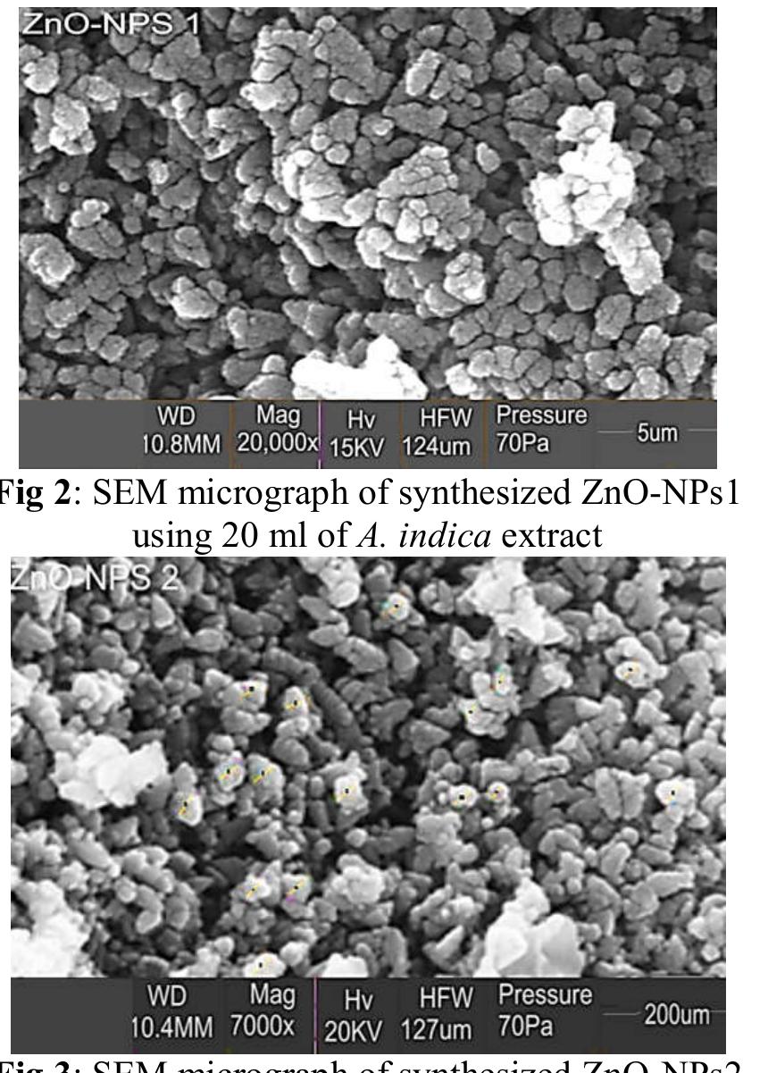 Ftir spectral of synthesized zno nps! (blue) and zno- nps2