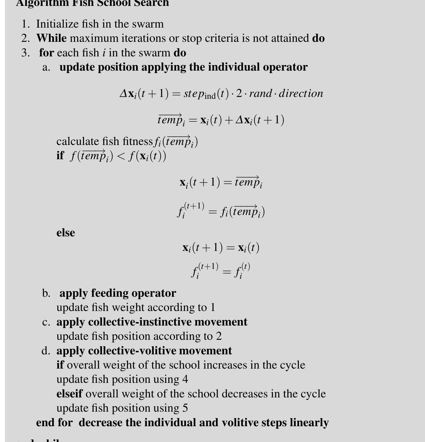 Fish Sch0ool Algorithm (PDF) Fish School Search