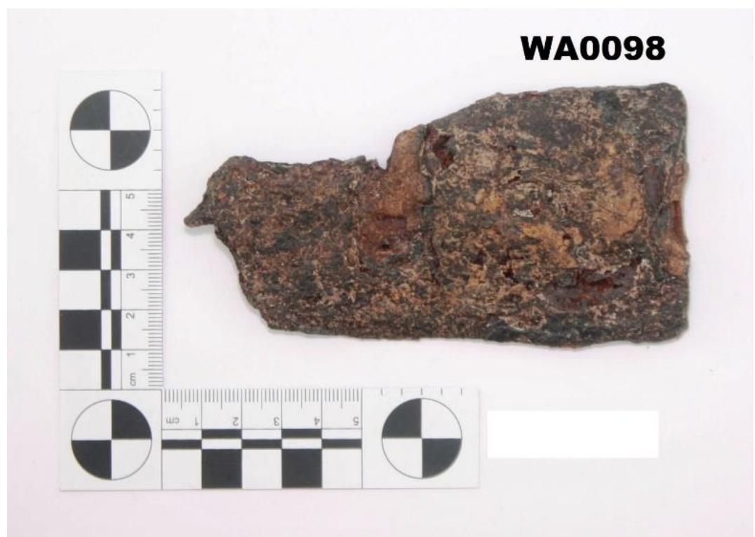 N a98 is claimed as an ’axe blade’ is an iron object, two