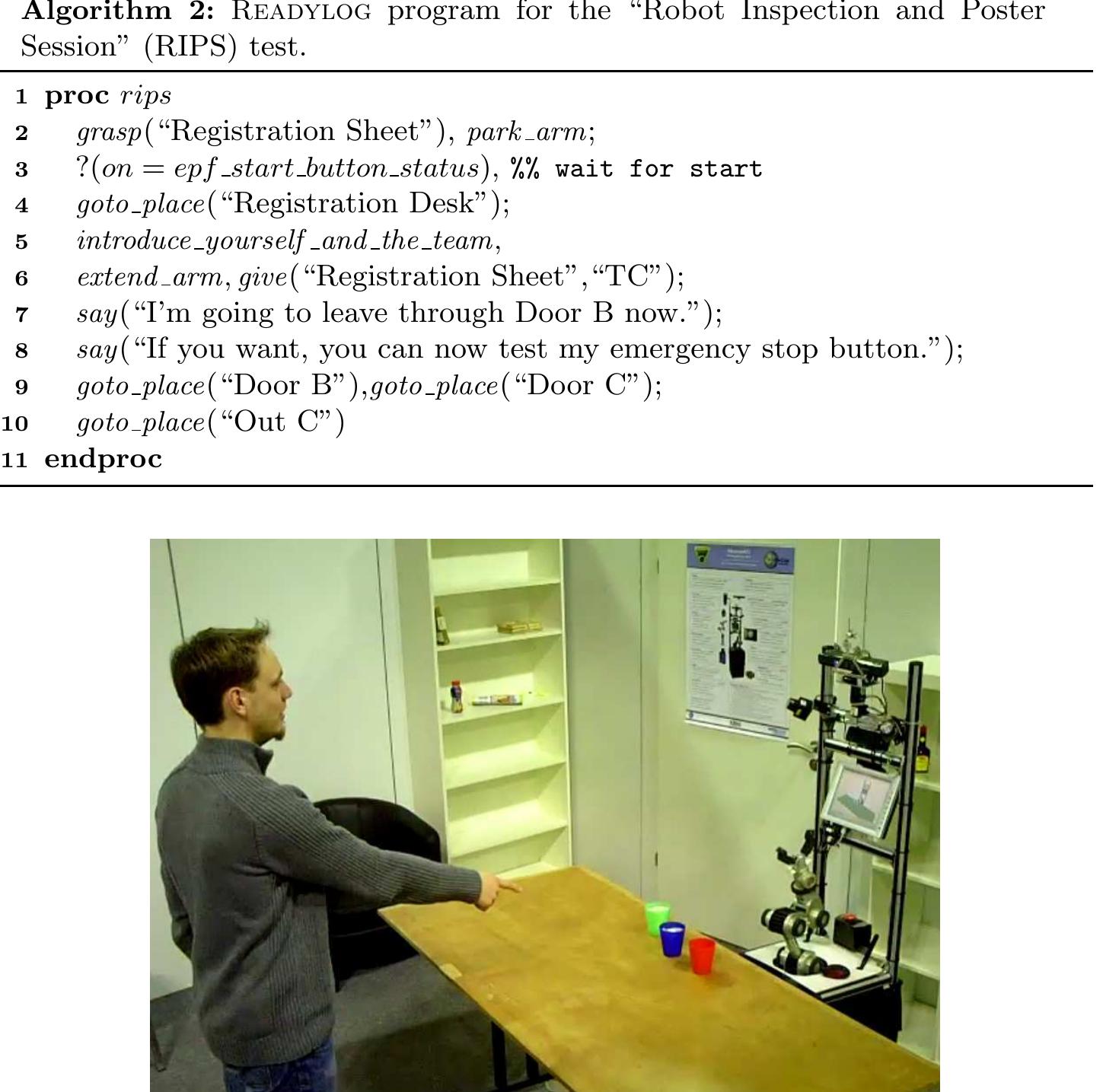 Fig. 6 A user instructing the robot to sort cups with pointing gestures 