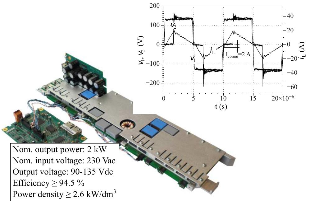 Single-stage, bidirectional, half bridge-full bridge dab