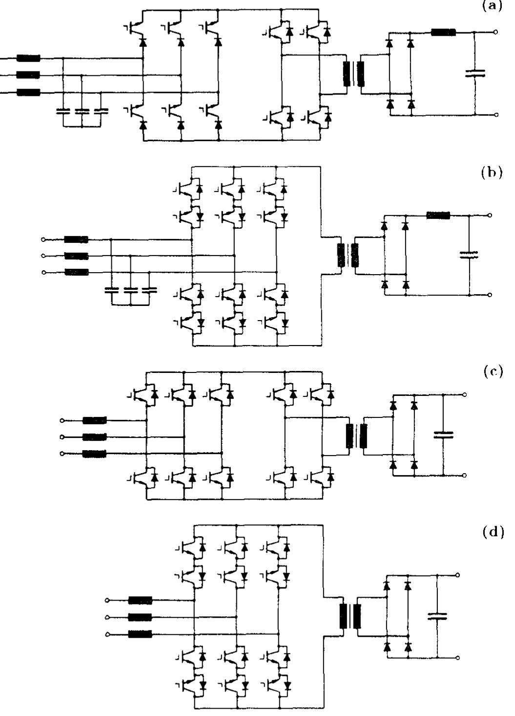 Basic structures of three-phase single-stage high-frequency
