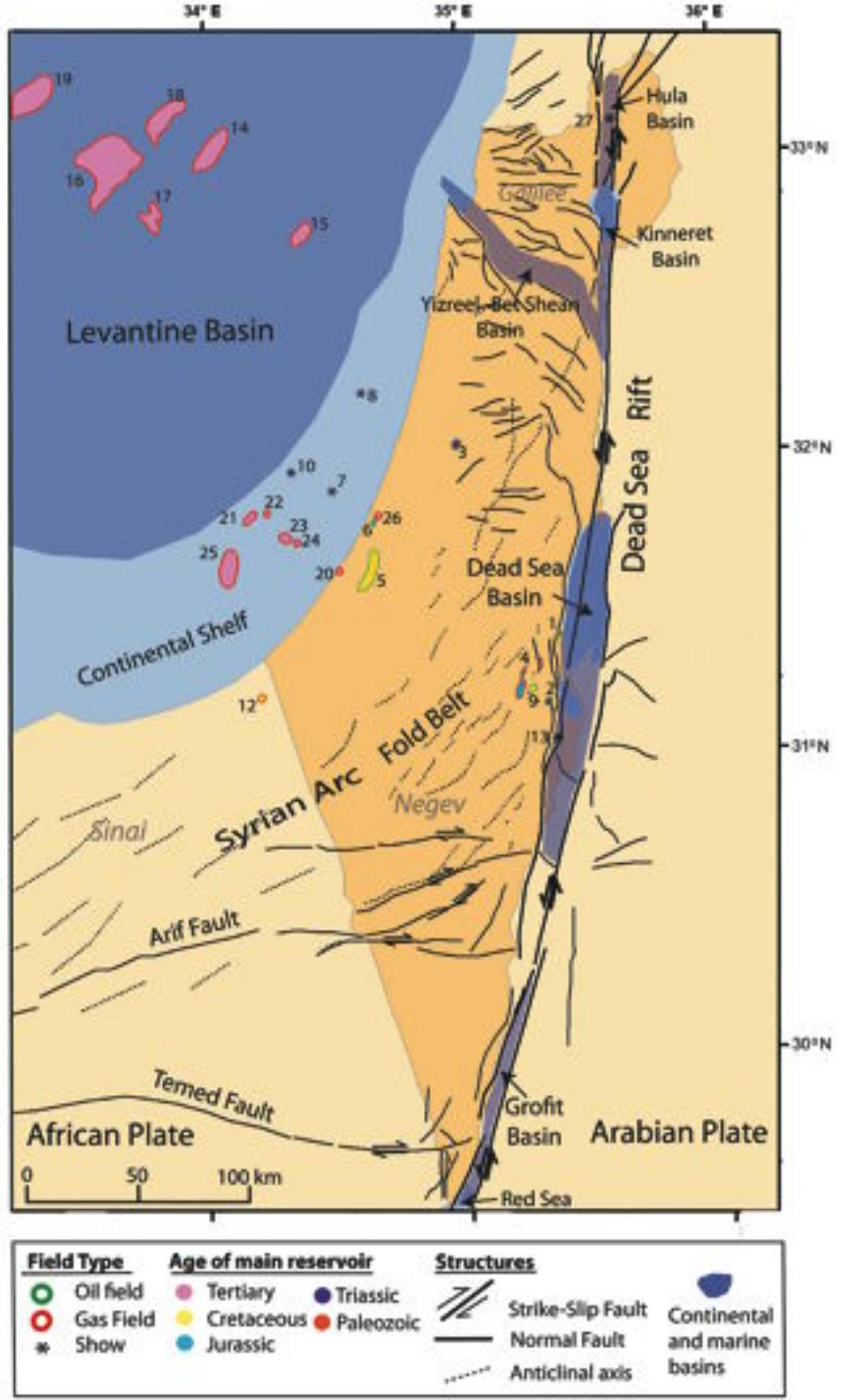 Figure 1 - from The Petroleum Systems of Israel
