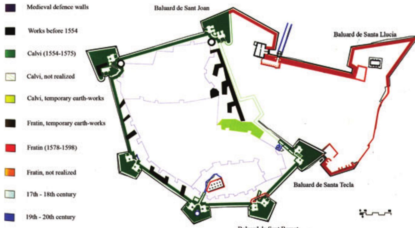Map of the fortification showing the different construction