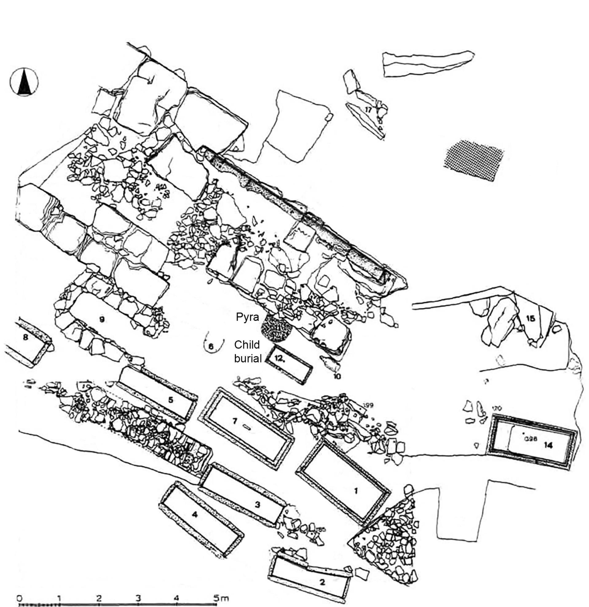 1 Child burial (no. 12) and the associated pyra (no. 11) at the necropolis of Limenas on Thasos 