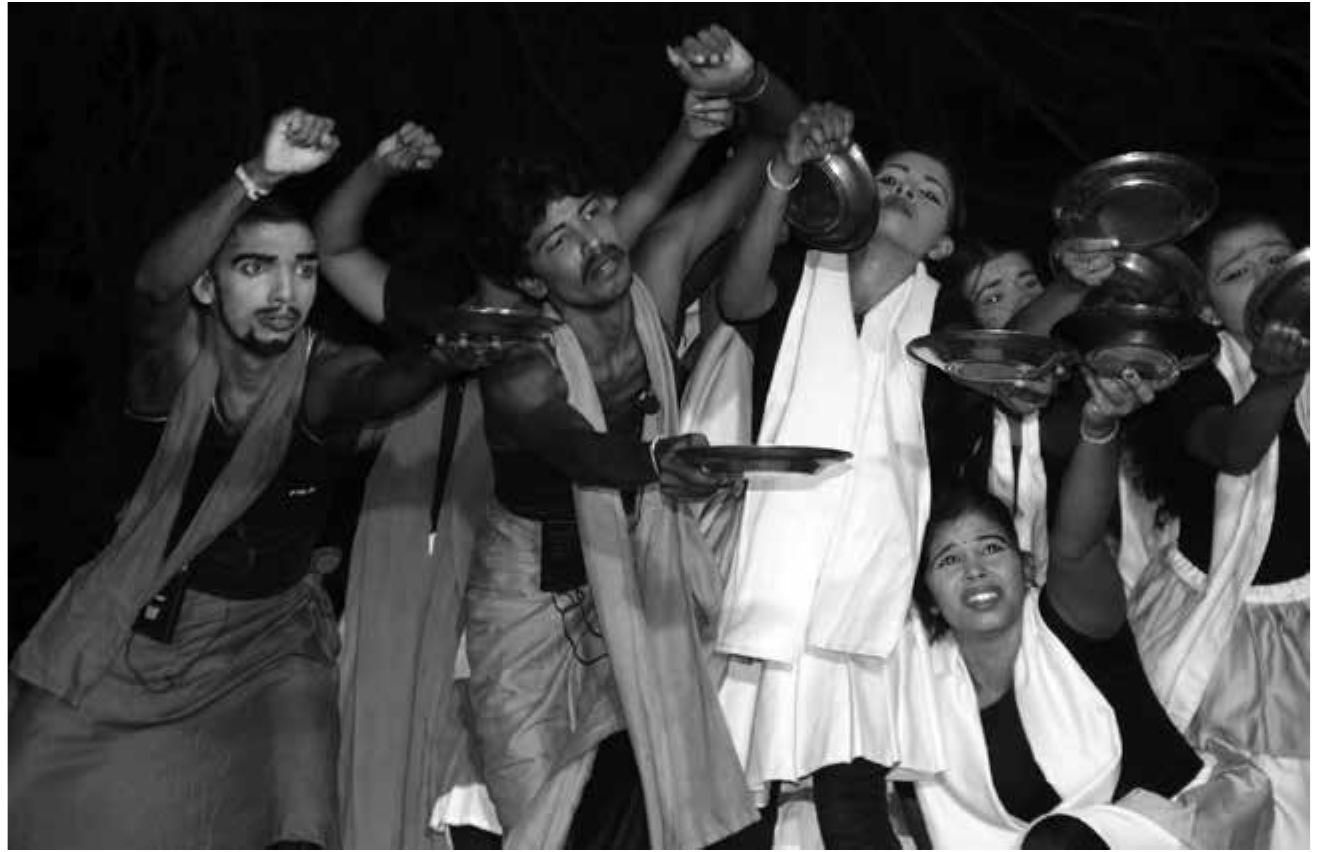 Play image about poverty at Theater Festival in Nallur, North Sri Lanka. 