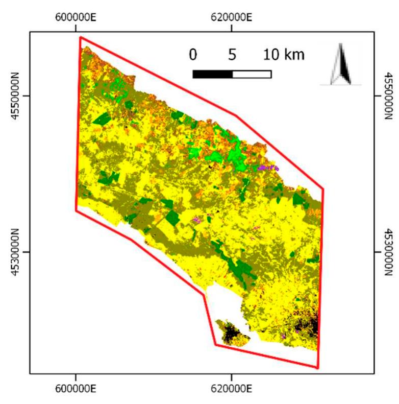 First stage multi-class lc map. table 5 shows the nine lc