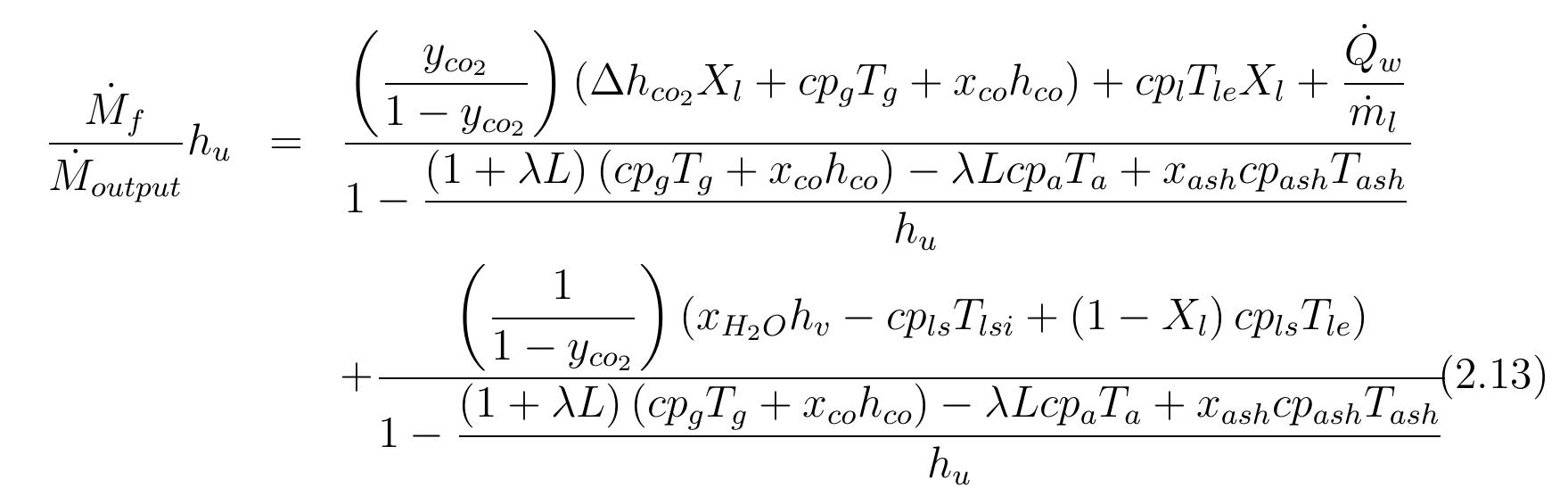 consumption per kg of output is obtained:  From equation 2.13 and previous assumptions, the energy consumption of mixed feed lime kiln can be calculated. Figure 2.3 shows the energy consumption per output of kiln for different conversion degrees of limestone that are dependent on the air excess number. For mixed feed lime kiln, air excess number should be in a range of theoretical to 20% over the theoretical. Therefore, here, the energy consumption is calculated for air excess number in the range of 1 to 1.2. The energy consumption increases linearly with air excess number and also increases with increasing conversion degree of limestone. The energy consumption for complete calcination of limestone is the highest and decreases by approximately 0.155 MJ/kgoutput with 5% of conversion decree. 