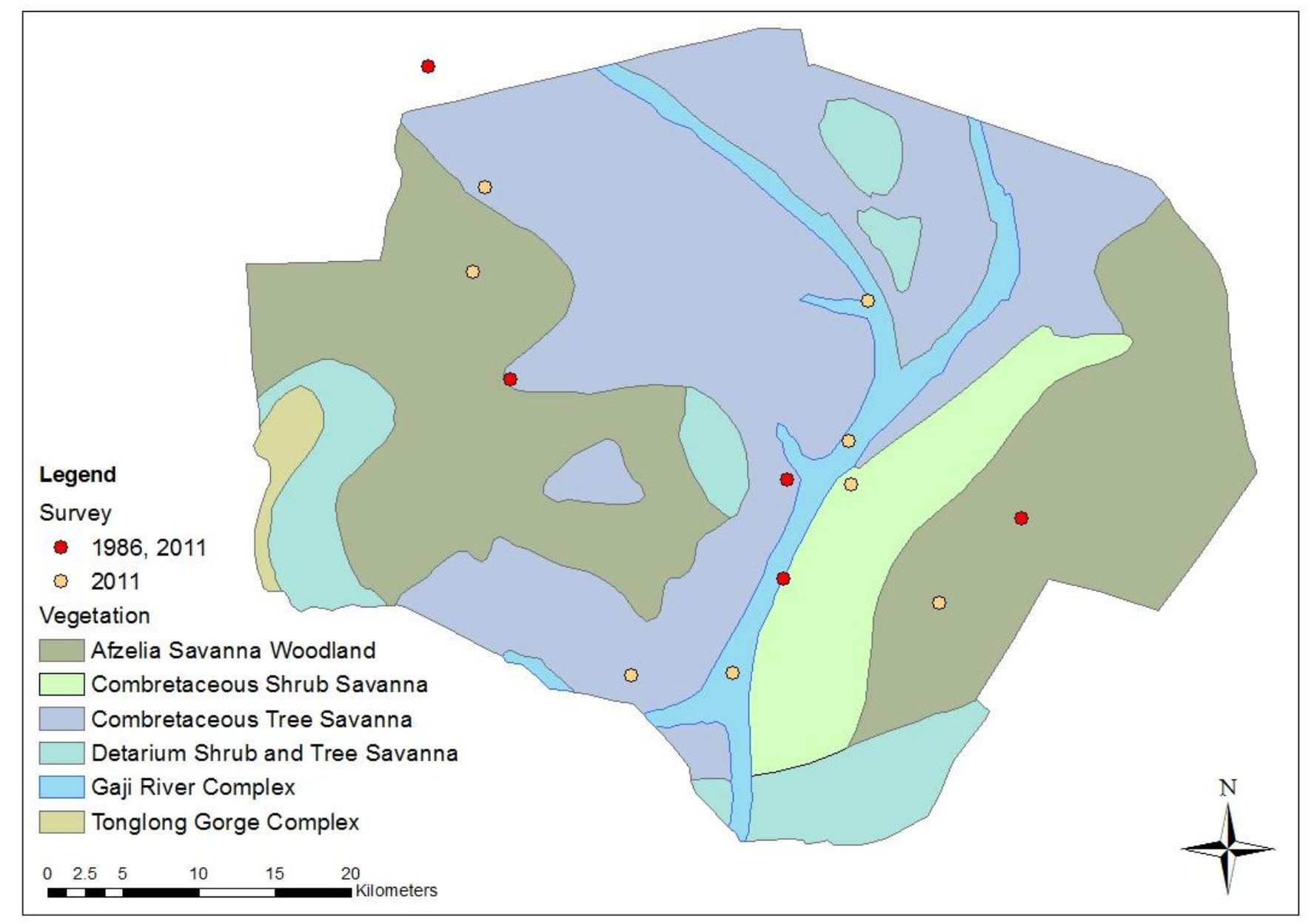 Sample Point Location Map Figure 8 - from Process and drivers of vegetation change in