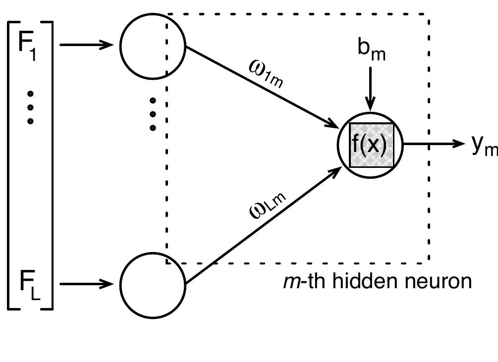 12: schematic representation of the m-th hidden neuron in a