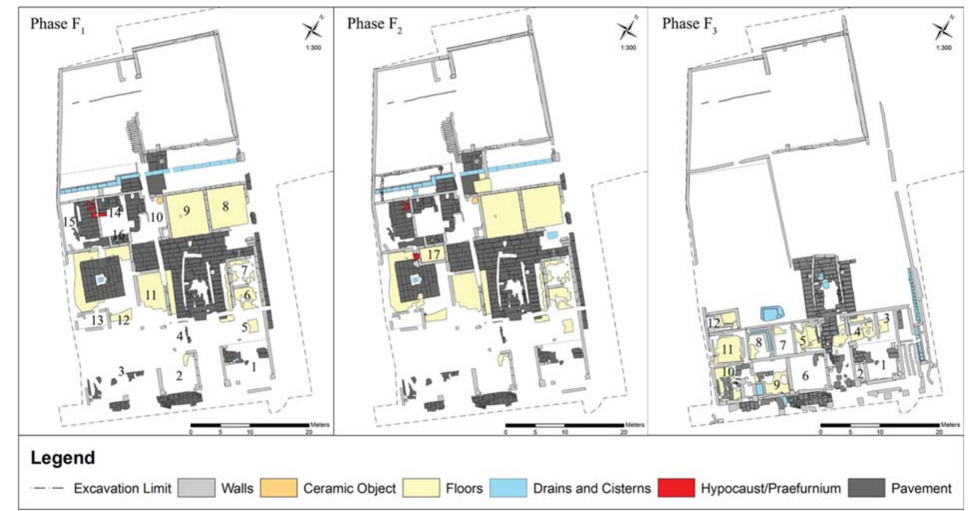 A) restored city plan of gabii, based on the interpretation