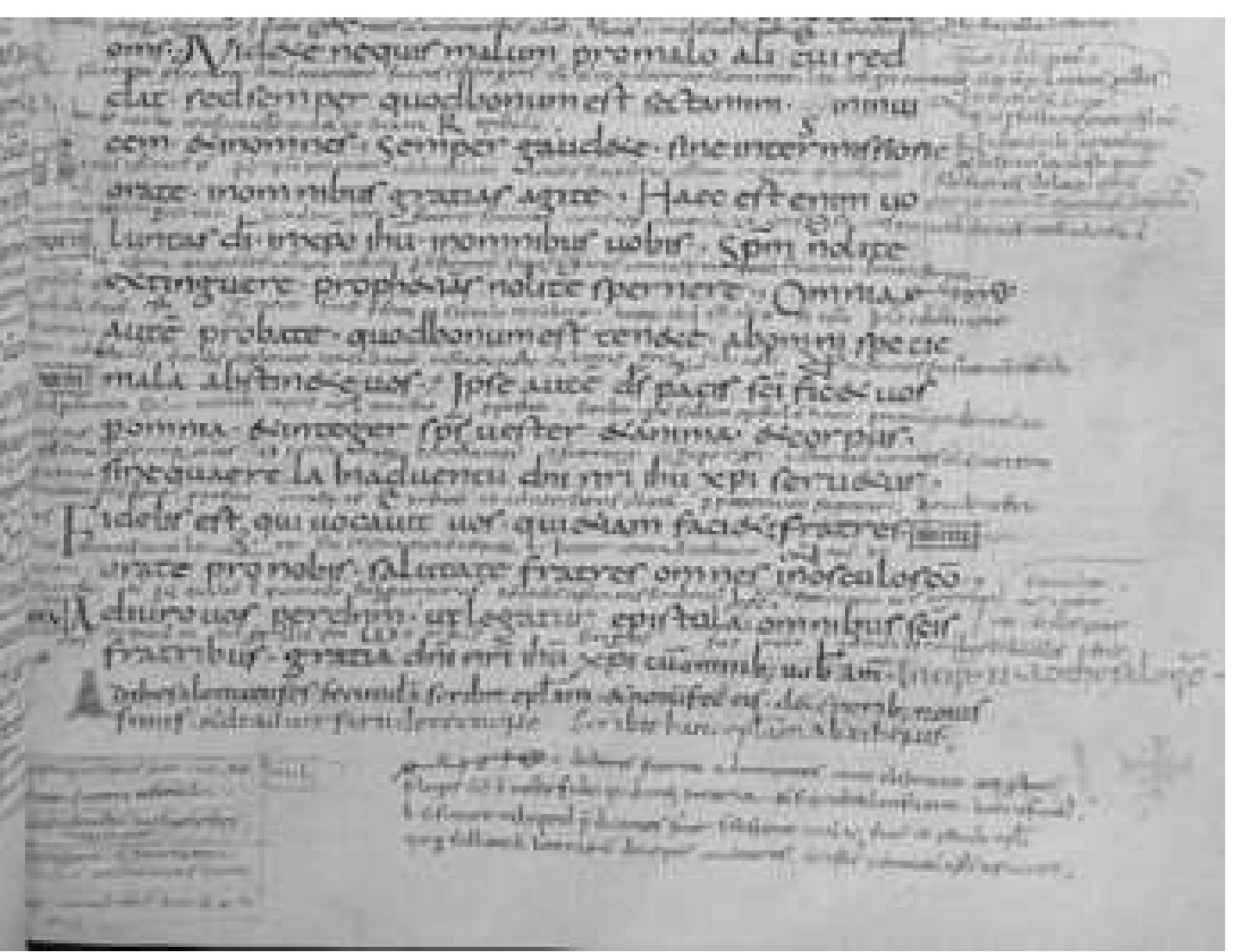 g.3 Detail: MS Wolfenbiittel, Herzog August Bibliothek, Weiss. 47, lower half of f. 57r. 