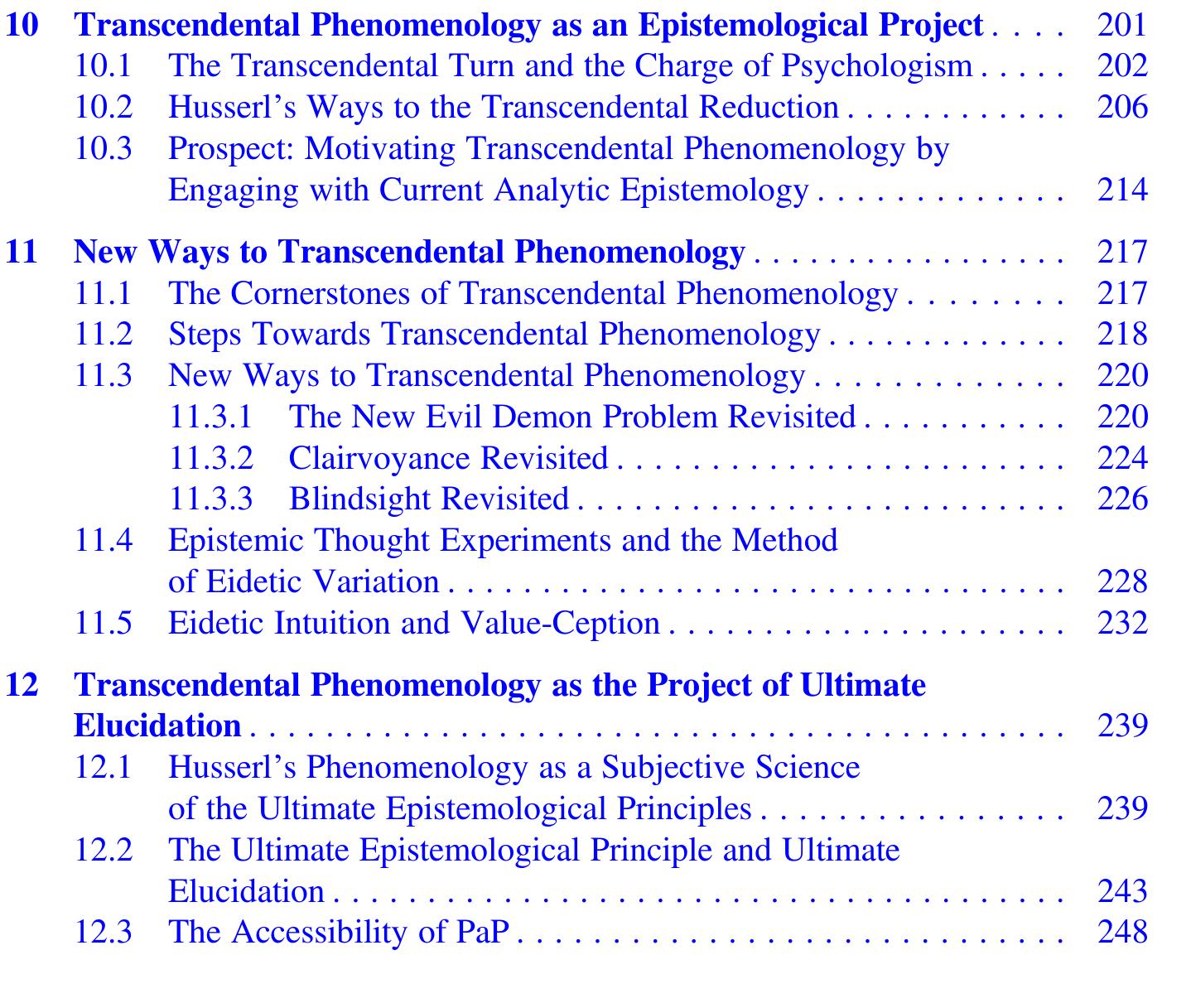 Part III Transcendental Phenomenology as the Ultimate Science 