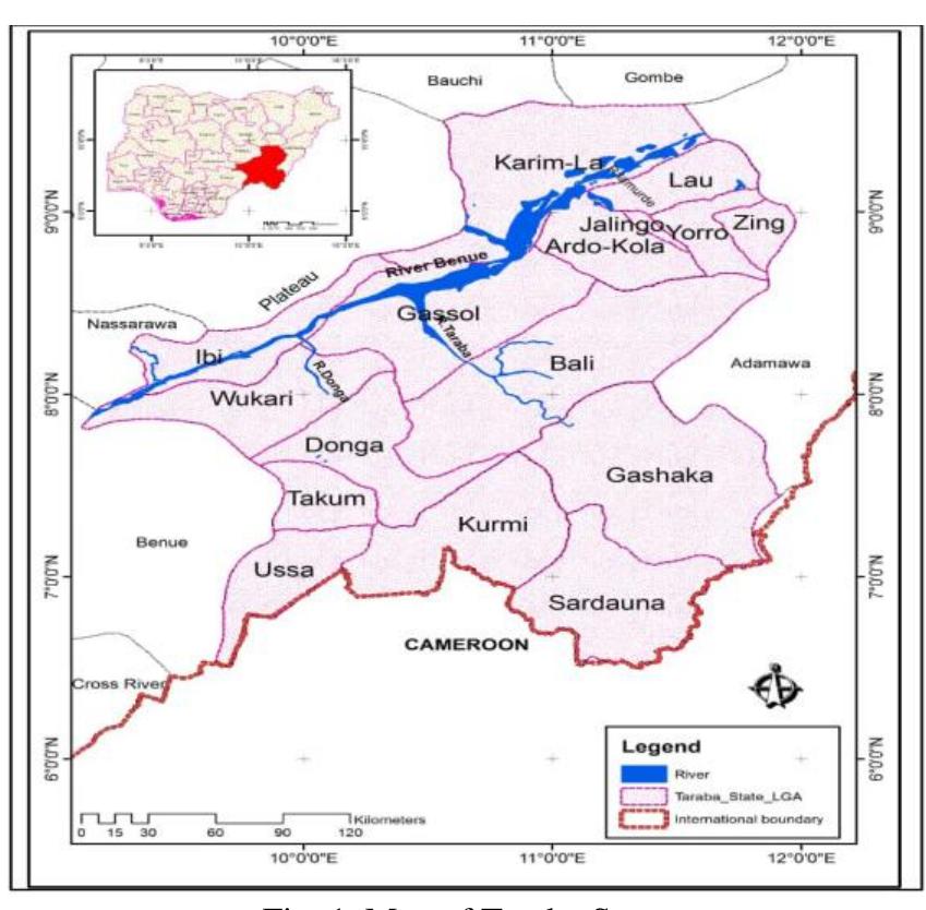 the sedimentary rocks are found only along the valleys of  River Benue and its major tributaries such as River Donga and Taraba [13]. 