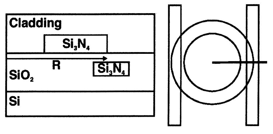 Schematic cross section and top-view of a micro resonator bs