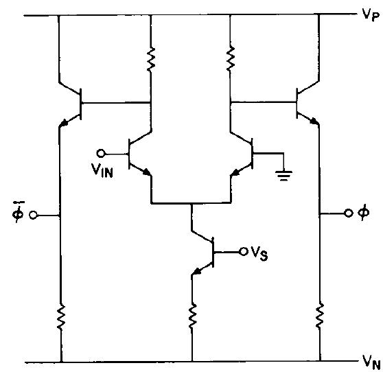 Circuit schematic of the ecl gate used in the ring