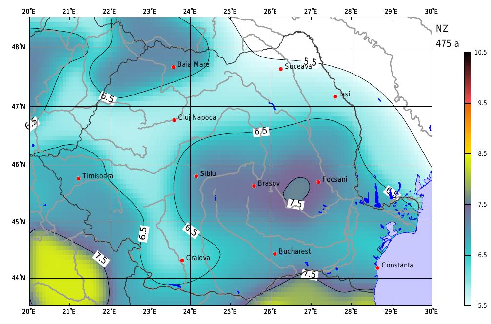 Seismic hazard from source zones of normal depth for a