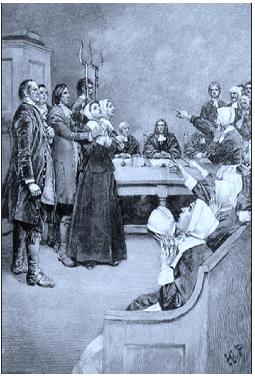 In this illustration, the accusing girls point at the