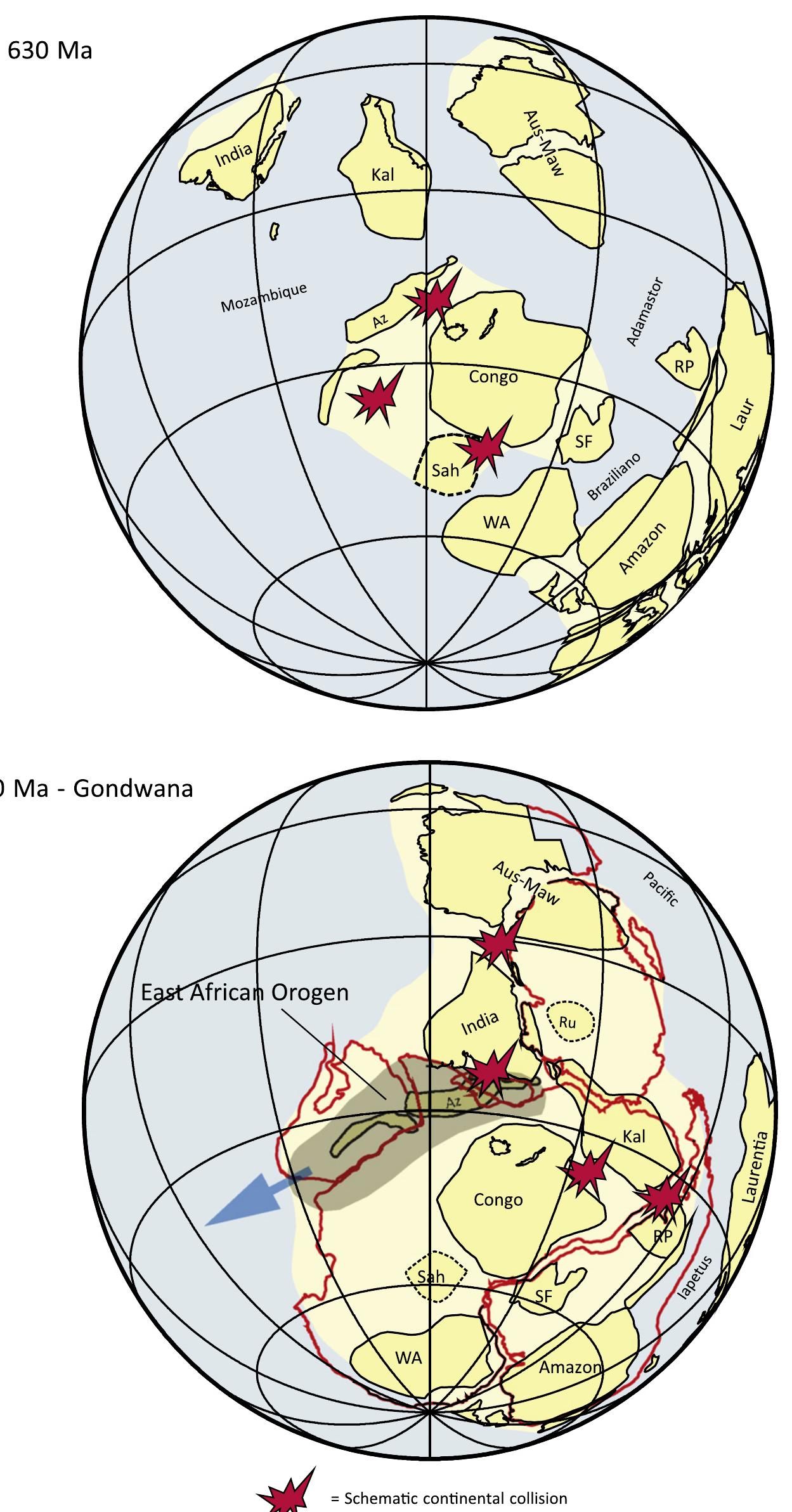Map of the arabian-nubian shield showing the locations of
