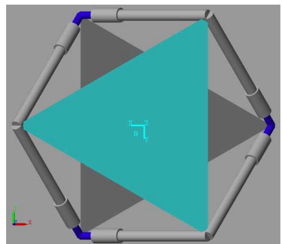 Simulink model of the hexapod in the cubic configuration