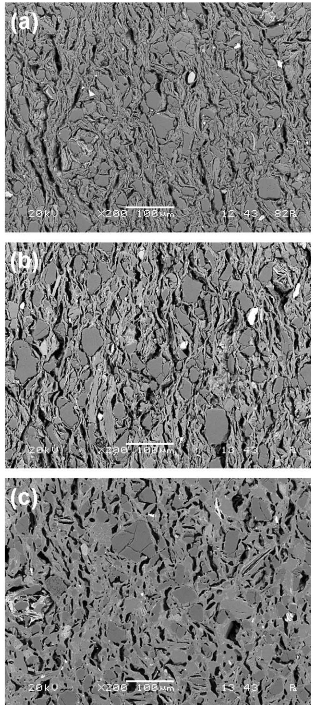 Sem images of polished cross-sections of the roofing tiles