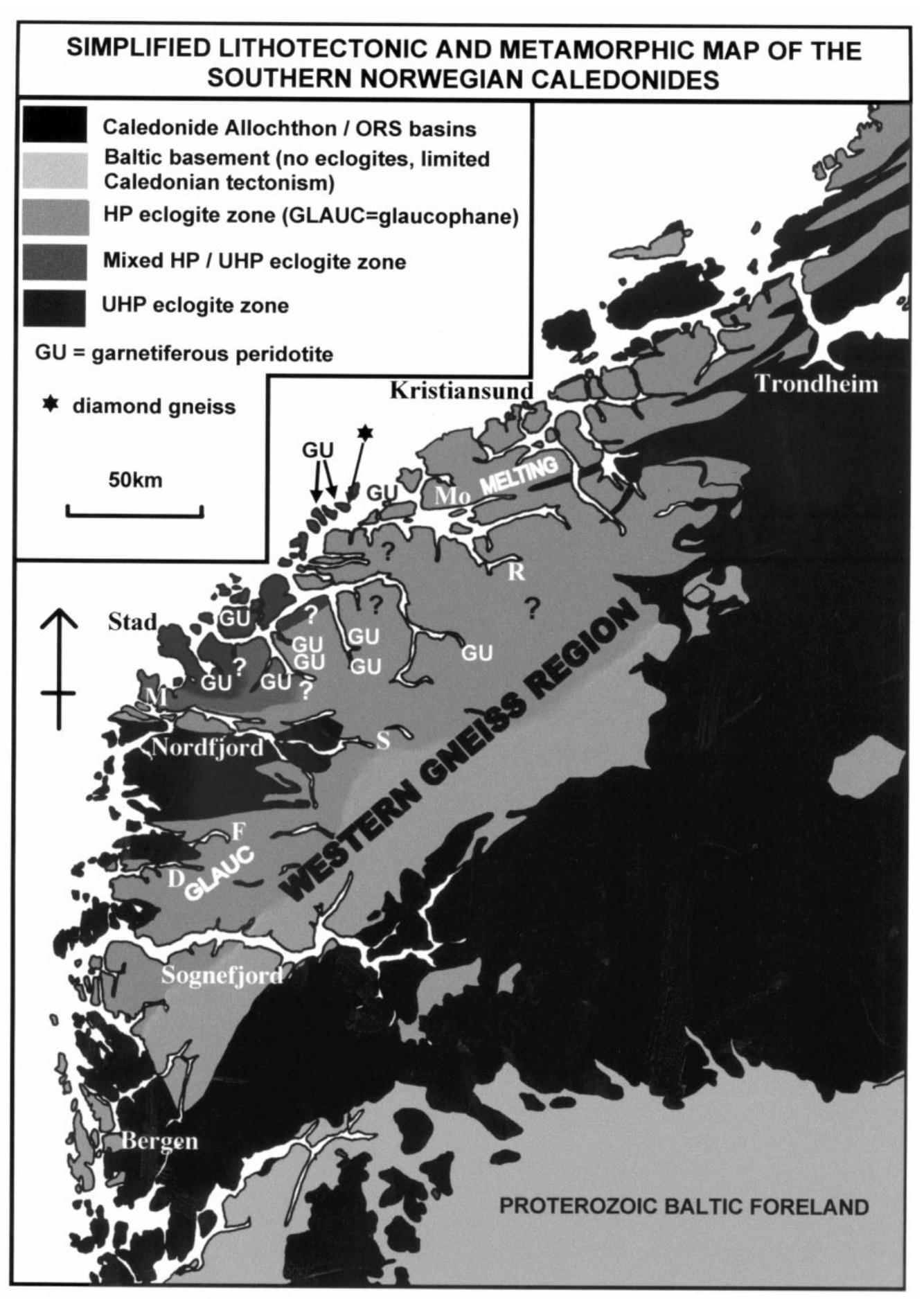Simplified lithotectonic and metamorphic map of the southem