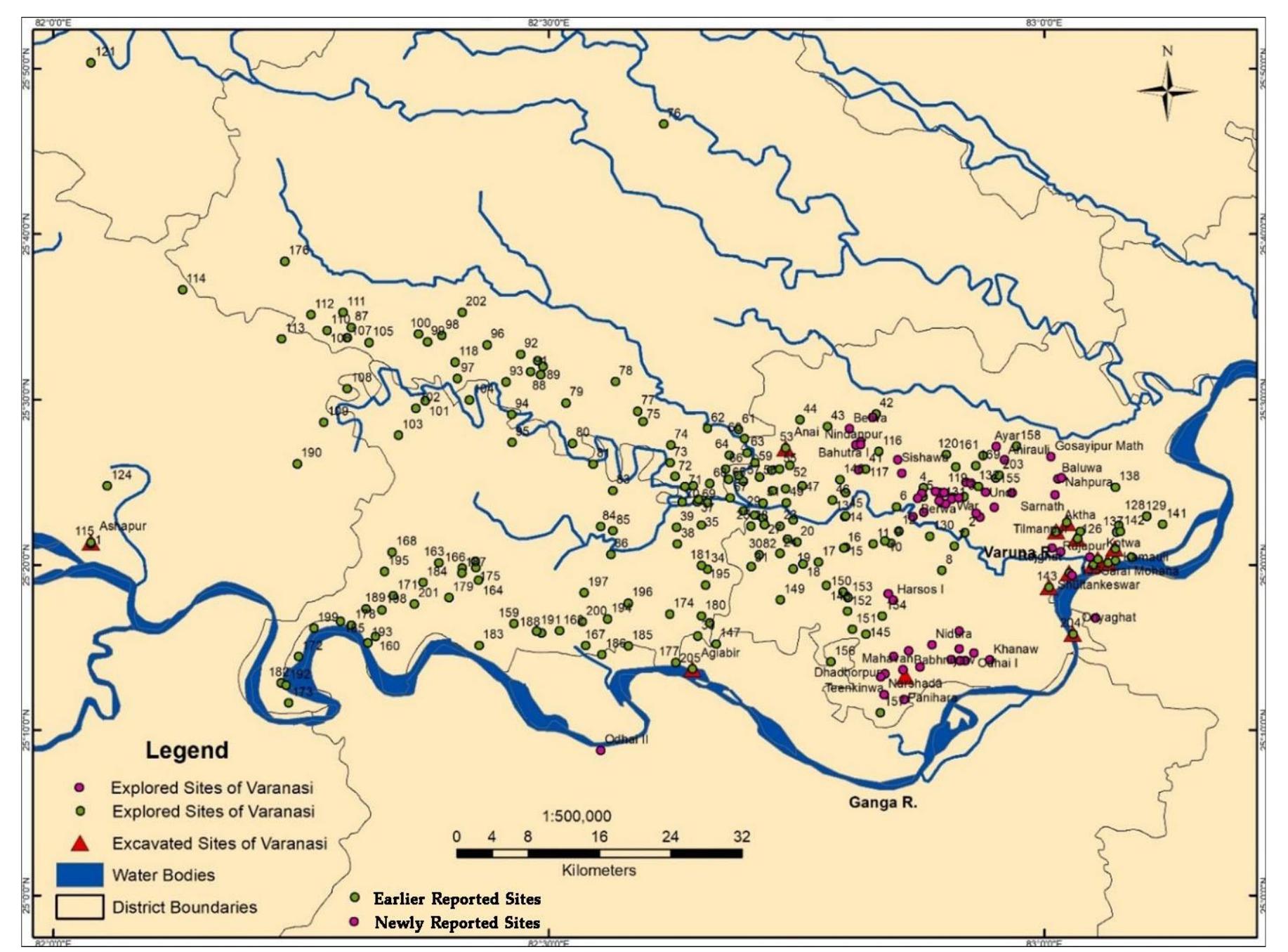 Figure 16: List of Archaeological Sites in Varanasi Region 