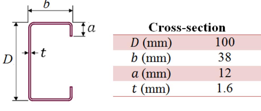 Specimen cross-section dimensions. where d is the