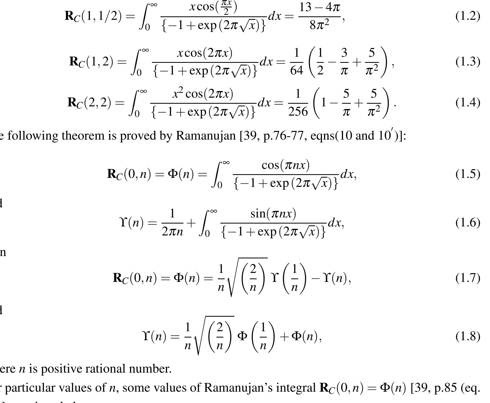(PDF) C A ] 6 M ay 2 01 8 Generalizations of Ramanujan ’ s integral ...