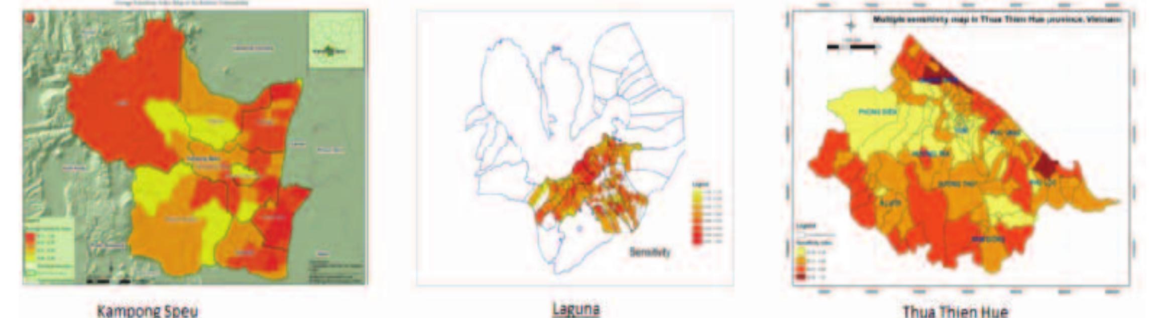Sensitivity Map Sensitivity maps of three study sites. figure 6. exposure