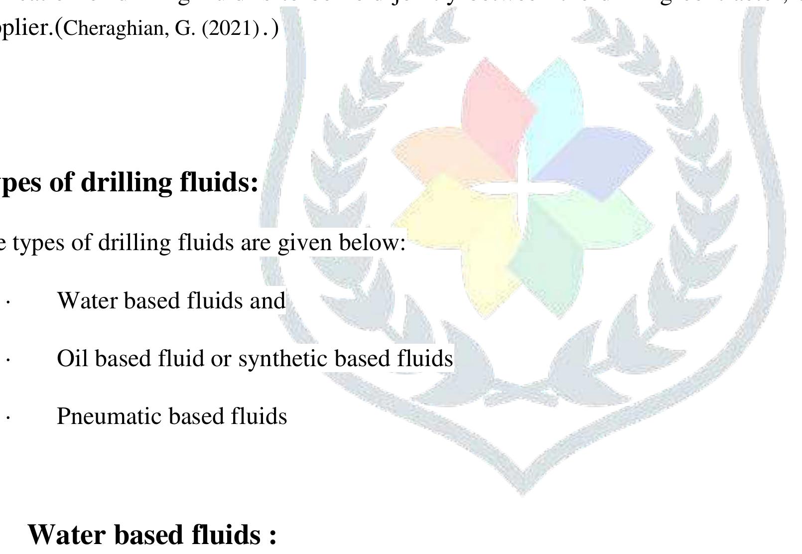 Double Base Fluids (PDF) A review article on Drilling fluids , types , properties and ...