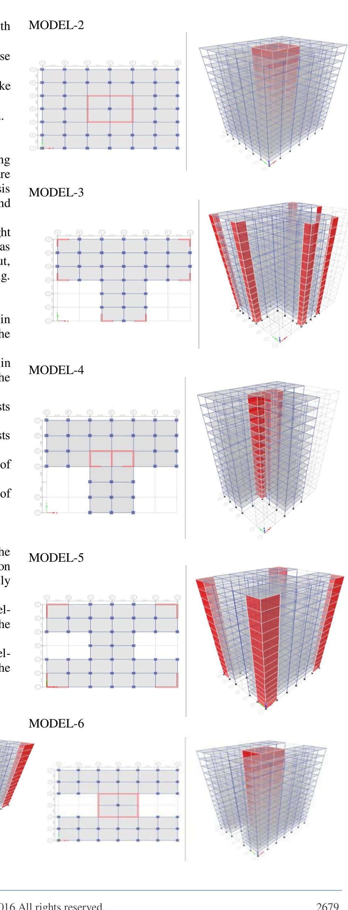 Comparison of model-1 and model-2 storey drift for response